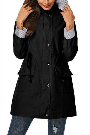 Water Resistant Hooded Striped Windbreaker Rain Jacket - Halloween Collection