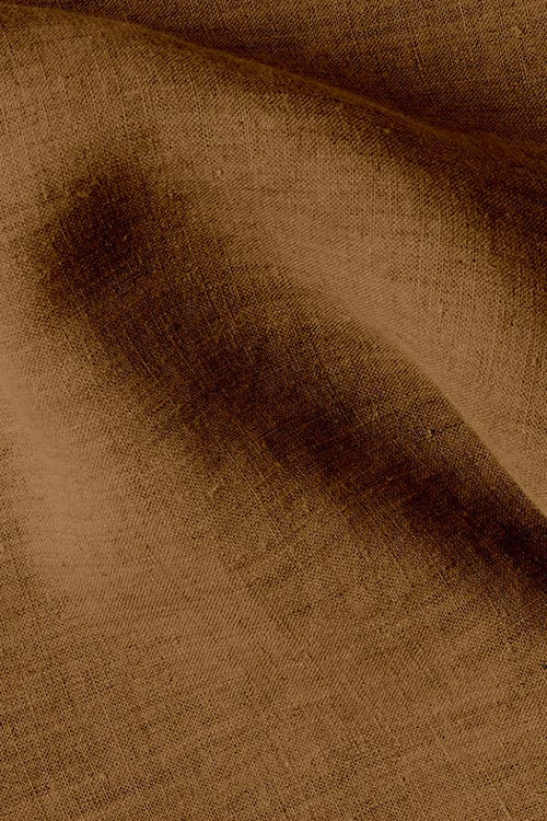 close-up of brown retro monochrome linen fabric texture