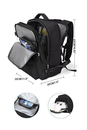 Chic Wanderlust Waterproof Backpack with multiple compartments, ergonomic design, and durable waterproof fabric.