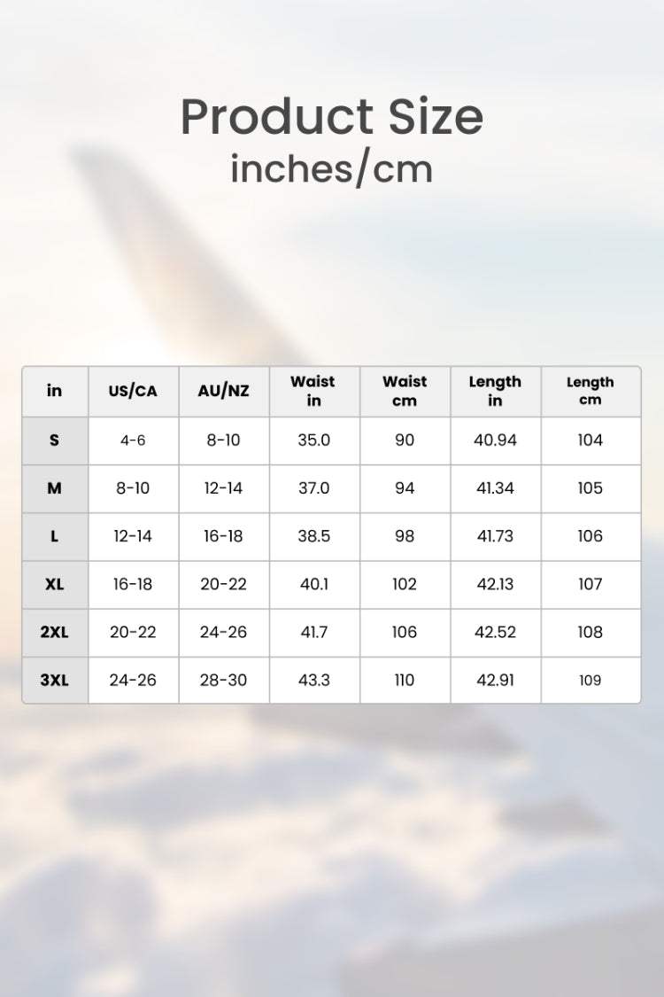 Size chart for Relaxed Chic Elastic Ankles Pants with waist and length measurements in inches and centimeters.