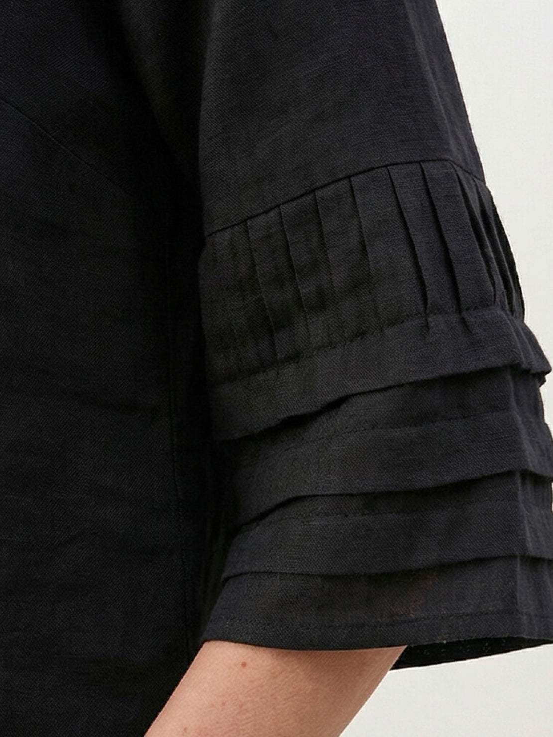 Two-piece 100% cotton wrap-front maxi skirt and hip-length top set with crinkle texture