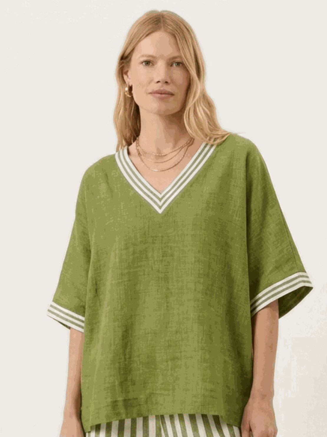 Striped wide-leg co-ord set with oversized top and palazzo pants in multiple colors