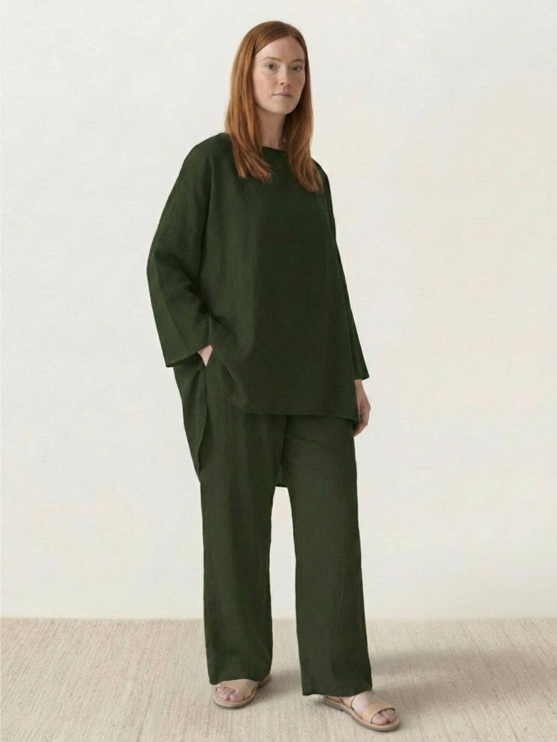 Everyday Fashion Loose-Fit two-piece matching set in breathable fabric for casual elegance