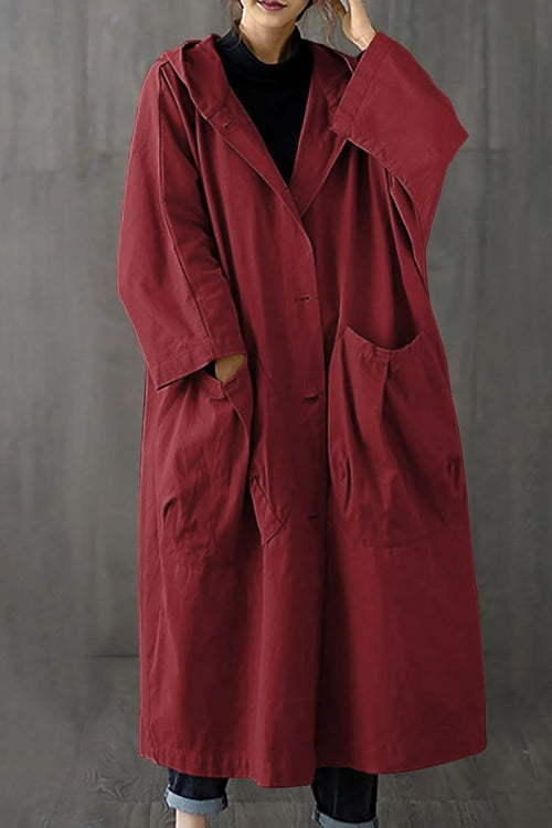 One size fits all oversized water-resistant windbreaker jacket with waterproof design in red