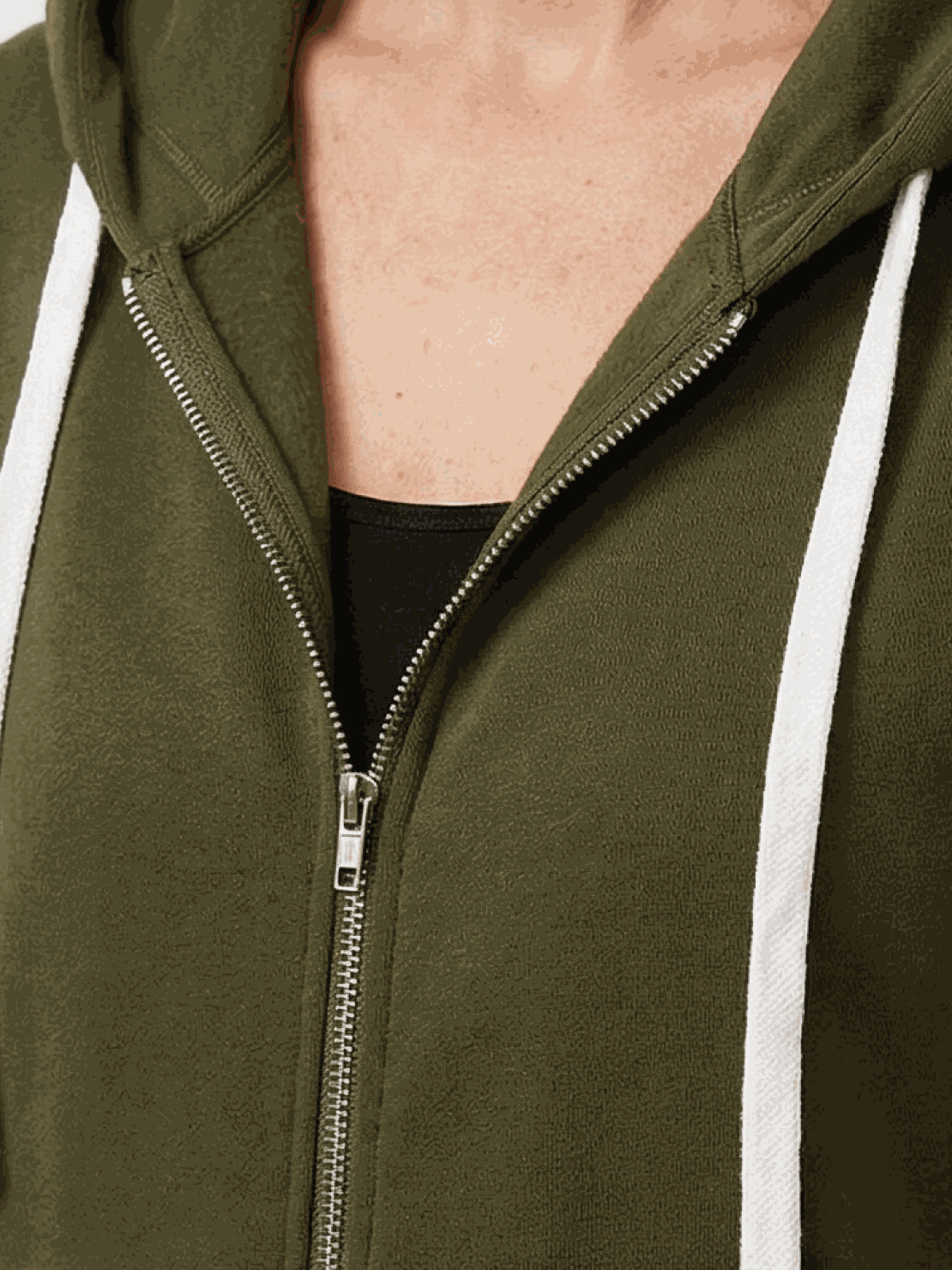 Oversized long zip sweatshirt hoodie with fleece lining and drawstring hood in solid colors