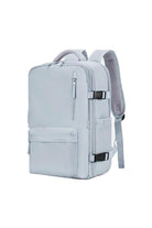Chic Wanderlust Waterproof Backpack in light gray with multiple compartments and ergonomic straps