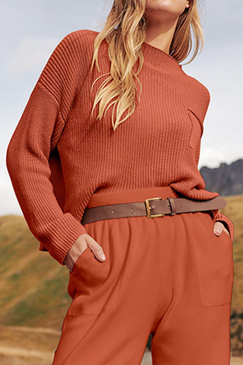 European Minimalism: Relaxed Sweater Top And Trouser Set - Halloween Collection
