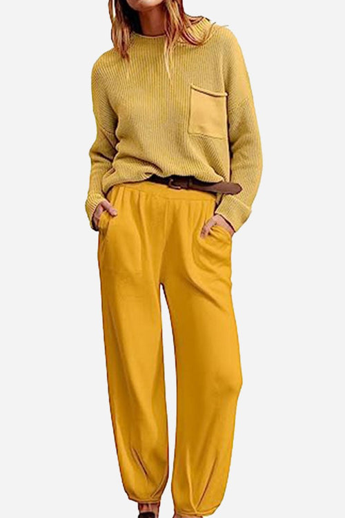 European Minimalism: Relaxed Sweater Top And Trouser Set - Halloween Collection