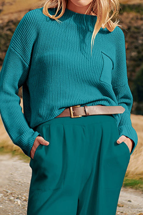 European Minimalism: Relaxed Sweater Top And Trouser Set - Halloween Collection