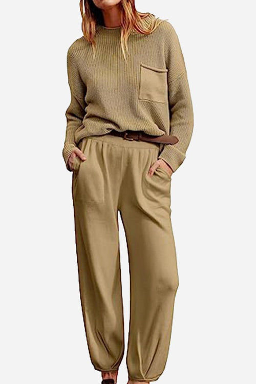 European Minimalism: Relaxed Sweater Top And Trouser Set - Halloween Collection