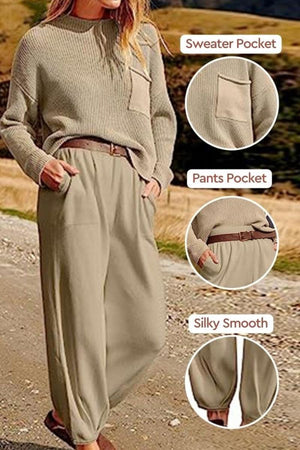 European Minimalism: Relaxed Sweater Top And Trouser Set - Halloween Collection