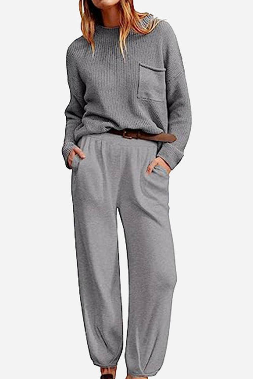European Minimalism: Relaxed Sweater Top And Trouser Set - Halloween Collection