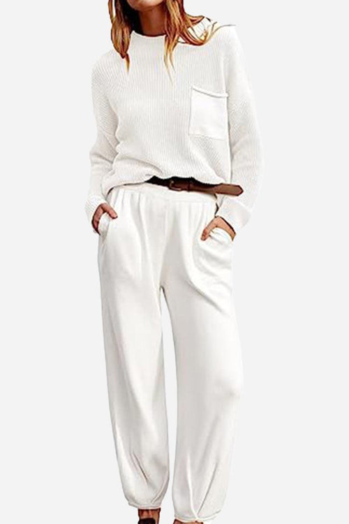 European Minimalism: Relaxed Sweater Top And Trouser Set - Halloween Collection