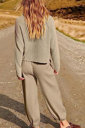 European Minimalism: Relaxed Sweater Top And Trouser Set - Halloween Collection