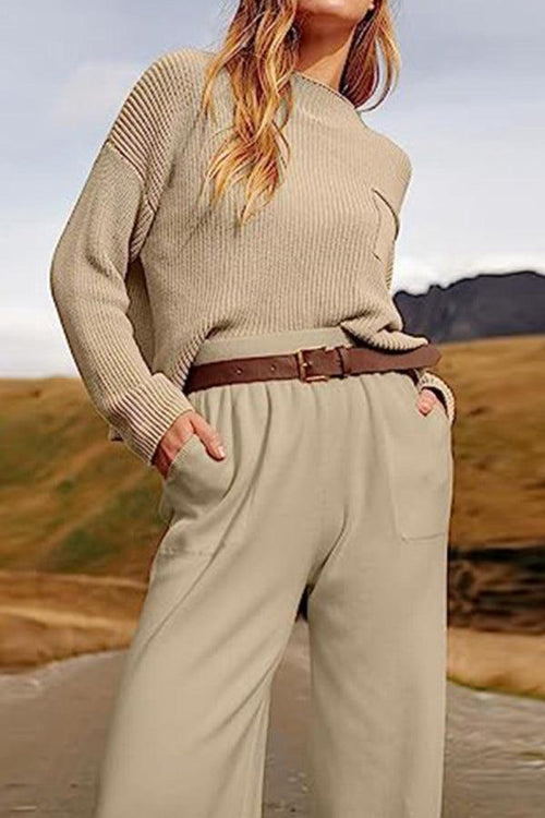 European Minimalism: Relaxed Sweater Top And Trouser Set - Halloween Collection