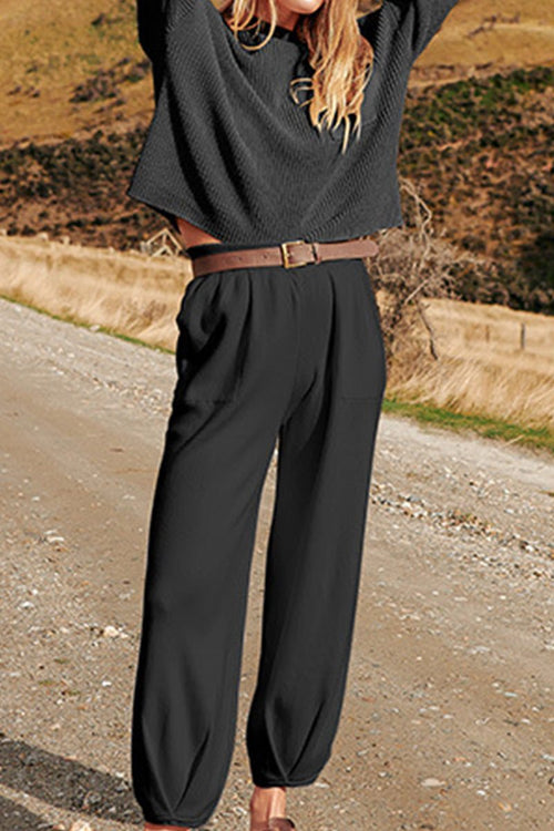 European Minimalism: Relaxed Sweater Top And Trouser Set - Halloween Collection