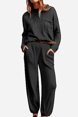 European Minimalism: Relaxed Sweater Top And Trouser Set - Halloween Collection