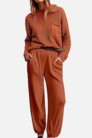 European Minimalism: Relaxed Sweater Top And Trouser Set - Halloween Collection