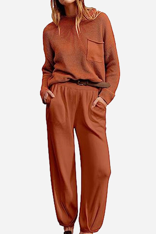 European Minimalism: Relaxed Sweater Top And Trouser Set - Halloween Collection