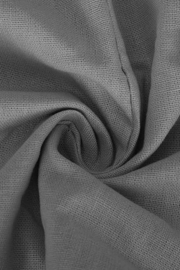 Close-up of soft gray 100% cotton fabric swirl for V-neck Cotton Two-Piece trouser set