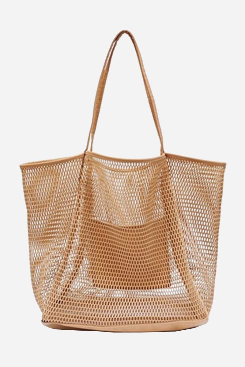 Breezy Mesh Tote Bag lightweight polyester netting beach and travel bag with sturdy anti-drop netting and machine washable design