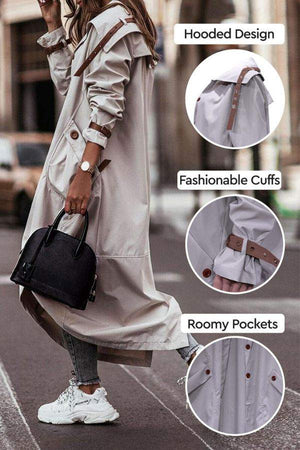 Sleek Minimalist Hooded Coat