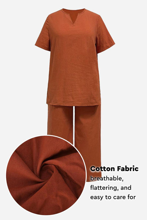 Breezy Cotton Blend Two-Piece Set
