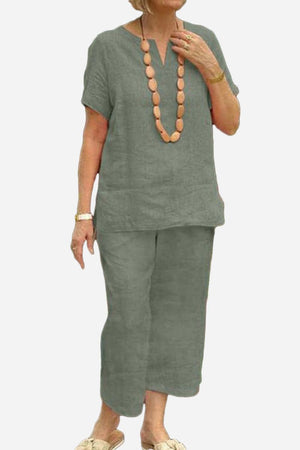 Breezy Cotton Blend Two-Piece Set