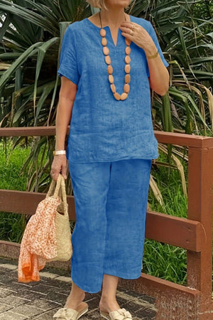 Breezy Cotton Blend Two-Piece Set