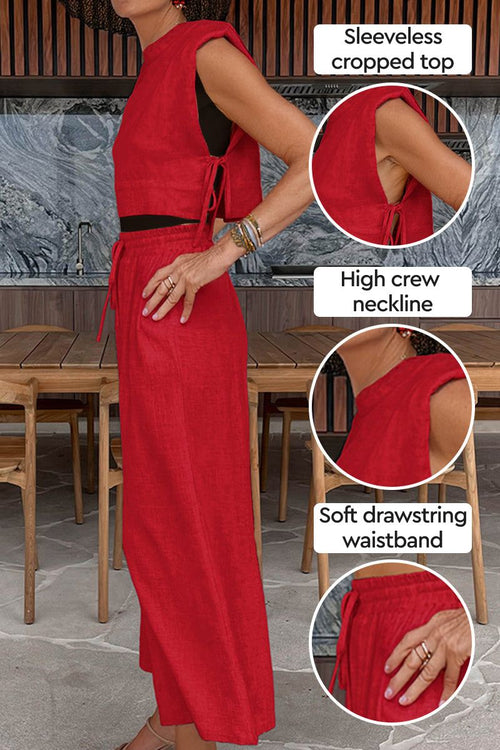 Breathable Cotton-Linen Blend Two-Piece
