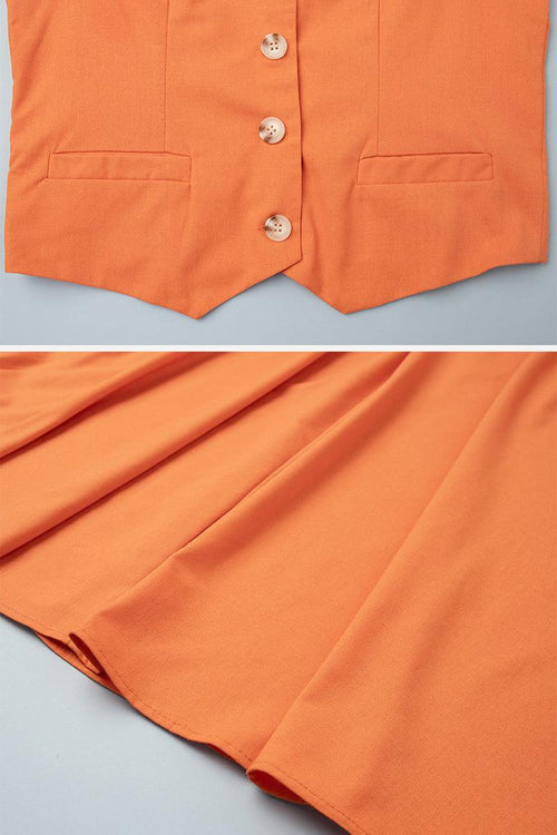 Cotton-Linen Blend Mediterranean Sunset Two-Piece