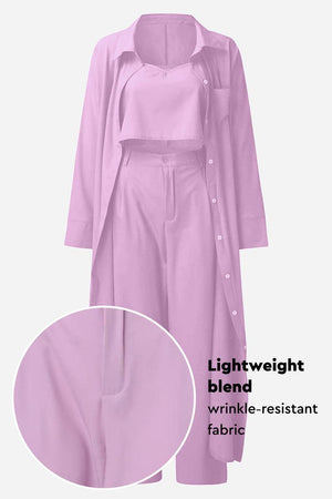 Relaxed Fit Shirt & Trouser Three-Piece Set