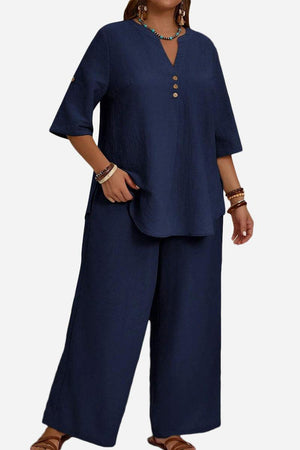 Wrinkle-Free Wide Leg & Top Set