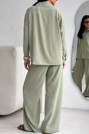 Relaxed Fit Wide-Leg Two-Piece Set