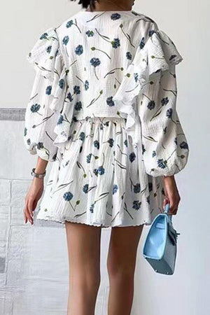 Sweet Countryside 100% Cotton Ruffled Two-Piece Set
