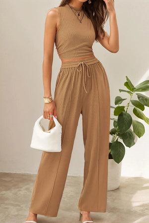 Stroll & Hangout Ribbed Knit Two-Piece Set