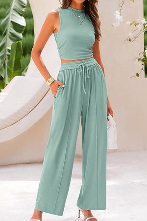 Stroll & Hangout Ribbed Knit Two-Piece Set