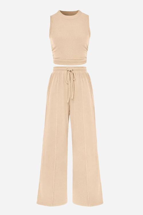 Stroll & Hangout Ribbed Knit Two-Piece Set