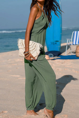 Sunshine On Sand Halter-Neck Jumpsuit