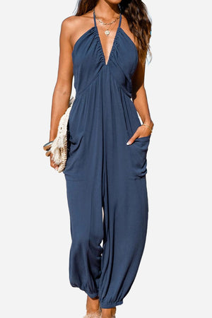 Sunshine On Sand Halter-Neck Jumpsuit