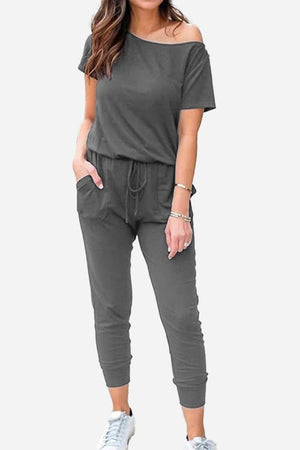 Moonlit Rome Off-Shoulder Jumpsuit