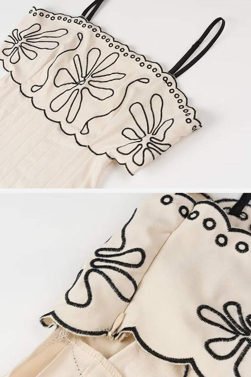 Artisan Embroidered Scallop Bohemian Romance Dress