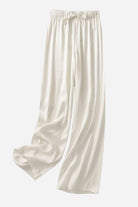 Subtle Moves Silk Wide Leg Trousers in white, high waist, breathable mulberry silk blend, wide-leg drape
