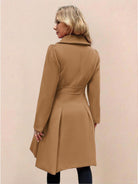 Tailored fit and flare trench coat with A-line silhouette and smooth lining