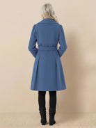 Tailored fit and flare trench coat with A-line silhouette and smooth lining