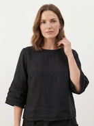 100% cotton two-piece wrap skirt set with crinkle finish and elastic waistband