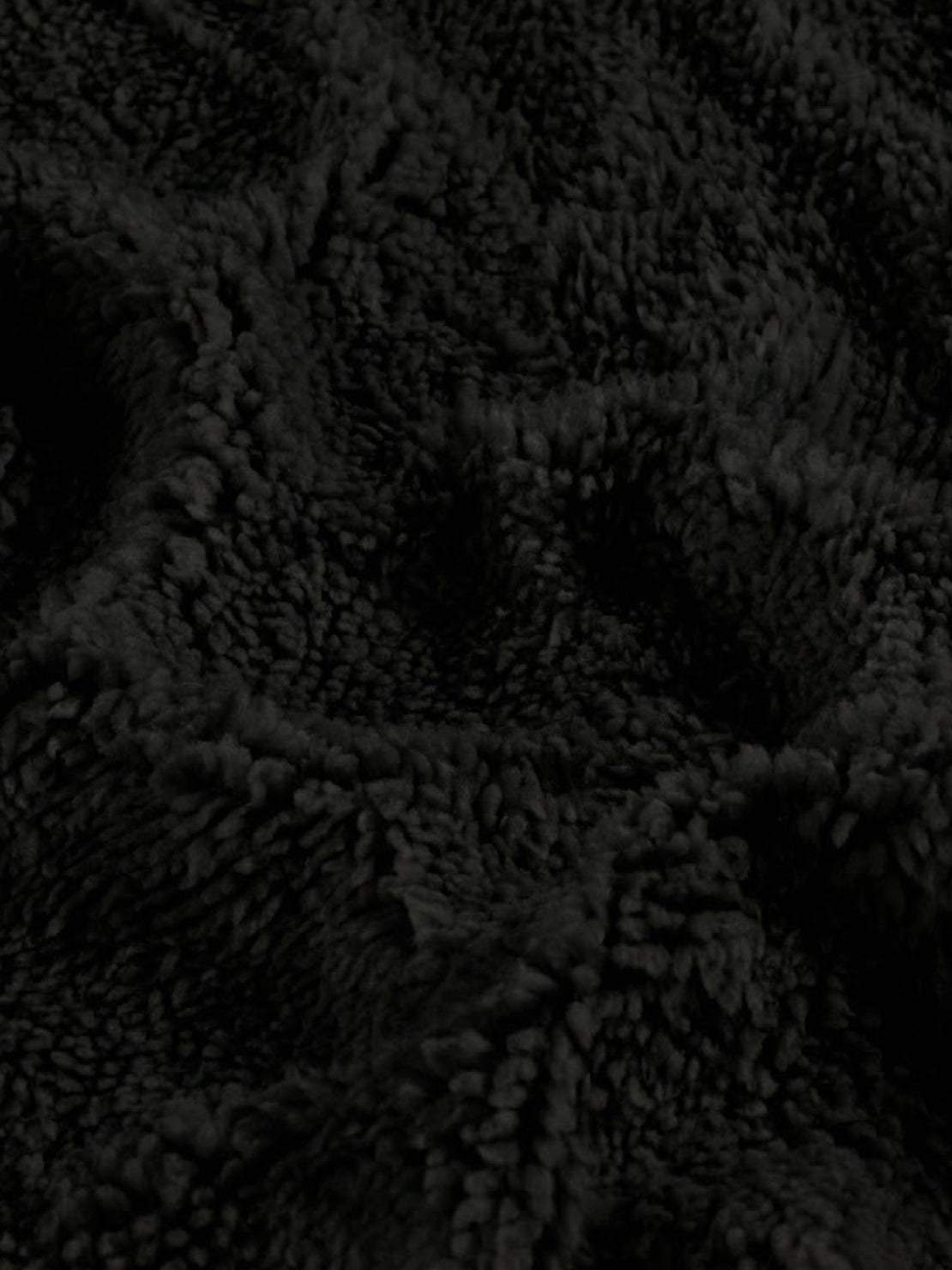 Black sherpa fabric texture for Everyday Wear Oversized Coat lining