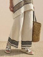 Coastal Comfort Linen two-piece set with lace details and breathable fabric