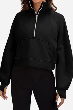 Cozy Oversized Half-Zip Fleece Pullover Sweatshirt