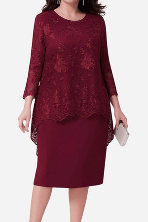 Elegant Lace Embroidered Two-Piece Evening Dress